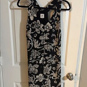 CAbi Monochrome Floral Midi Dress